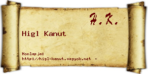 Higl Kanut névjegykártya